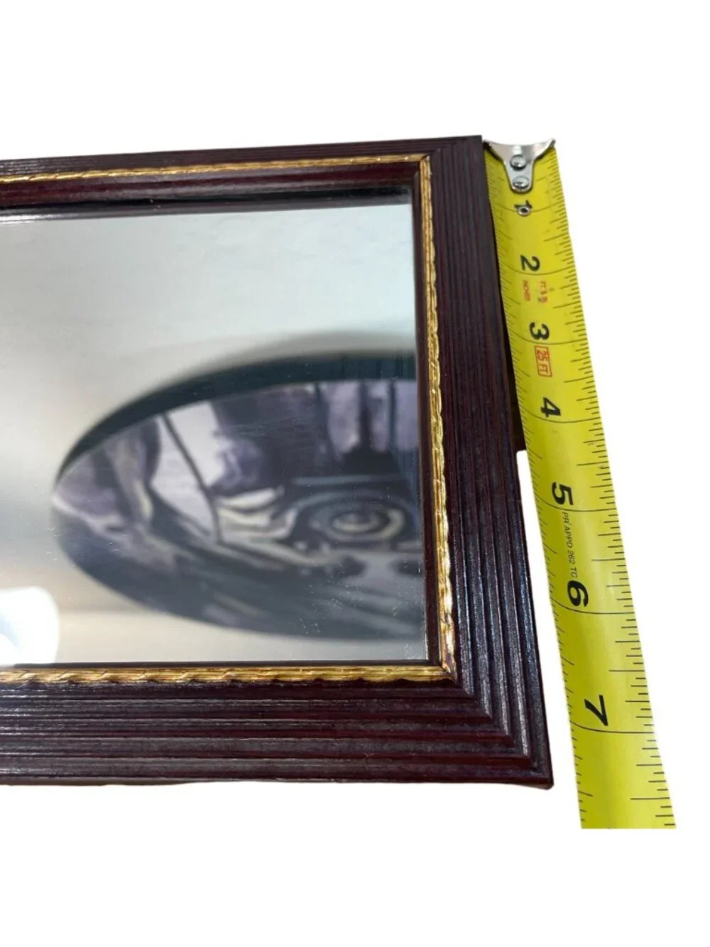 Set Vintage Home Interiors Wood Framed Mirrors with Gold Trim Square 7.5 x 7.5